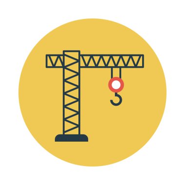 inşaat glyph düz vektör simgesi