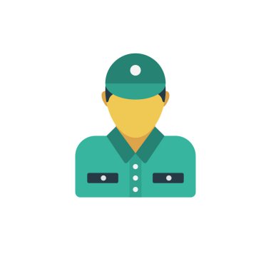 Memur Glyph düz vektör simgesi