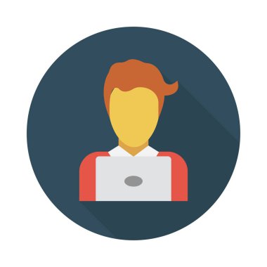 işçi glyph düz vektör simgesi