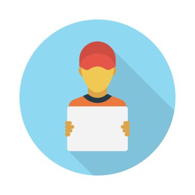 avatar glyph düz vektör simgesi