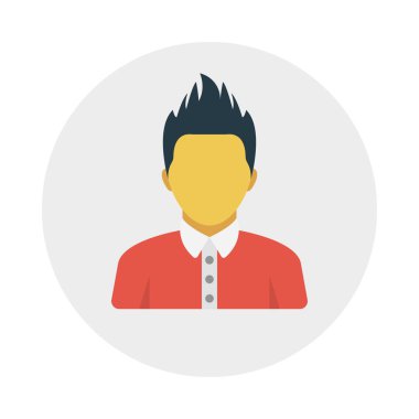 avatar glyph düz vektör simgesi