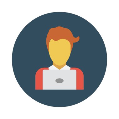 işçi glyph düz vektör simgesi