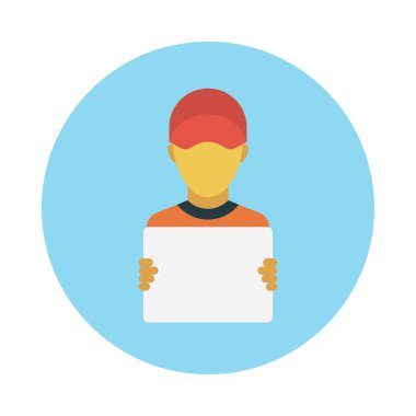 avatar glyph düz vektör simgesi