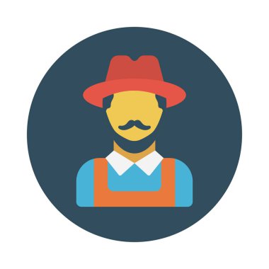 adam glyph düz vektör simgesi