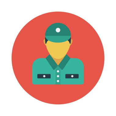 Memur Glyph düz vektör simgesi