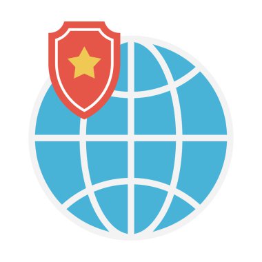 küresel glyph düz vektör simgesi