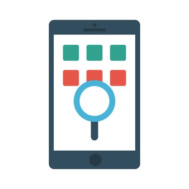 Arama glif düz vektör simgesi