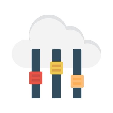 bulut glif düz vektör simge