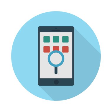 Arama glif düz vektör simgesi