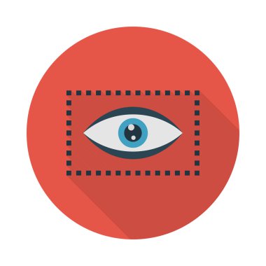 göz glyph düz vektör simgesi