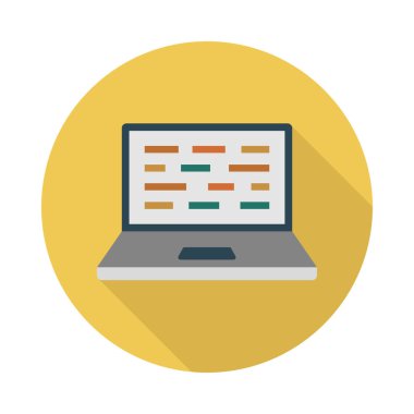 programlama glif düz vektör simgesi