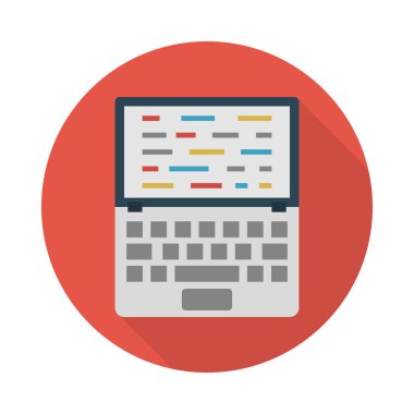 programlama glif düz vektör simgesi