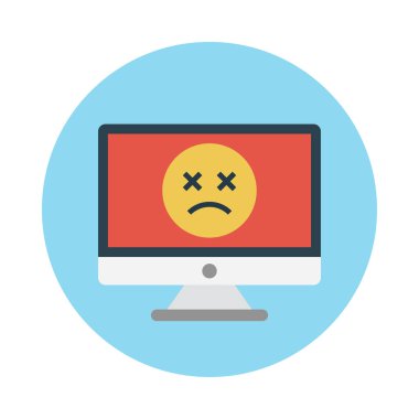 Emoji kabartma düz vektör simgesi