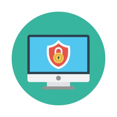 güvenli glif düz vektör simgesi