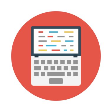 programlama glif düz vektör simgesi