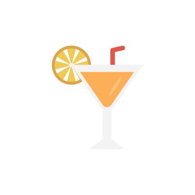 düz içmek glif simge vektör