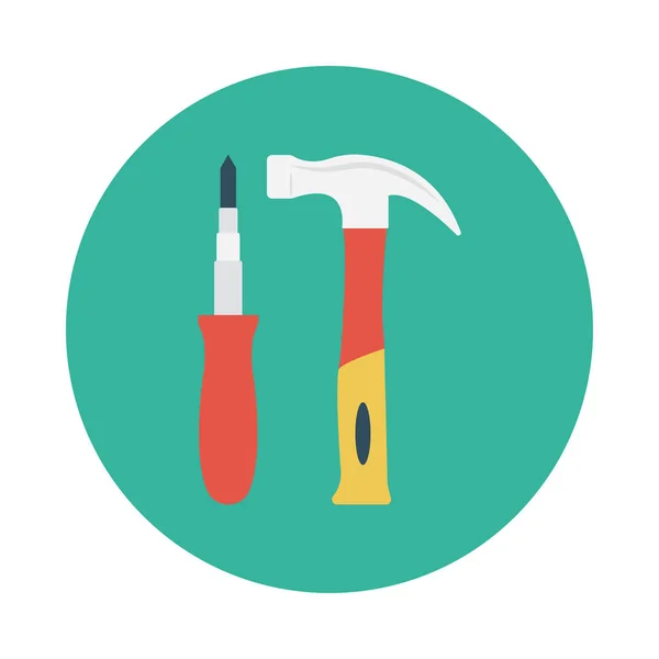 Screwdriver Glyph Flat Vector Icon — Stock Vector