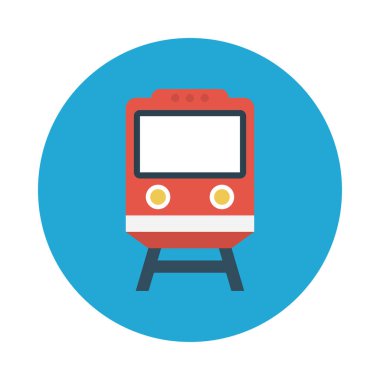 Demiryolu sembolü düz vektör simgesi