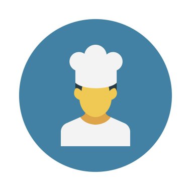 şef glyph düz vektör simgesi