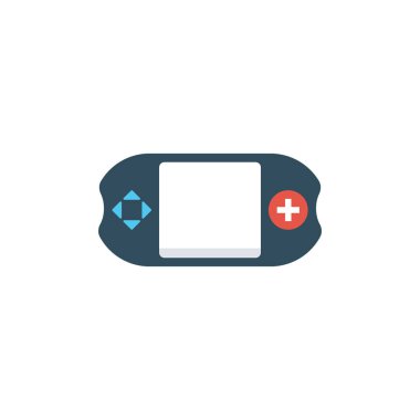 Konsol glif düz vektör simgesi