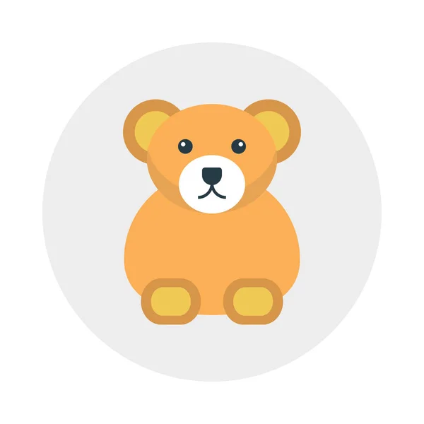 Bear Glyph Flat Vector Icon — Stock Vector