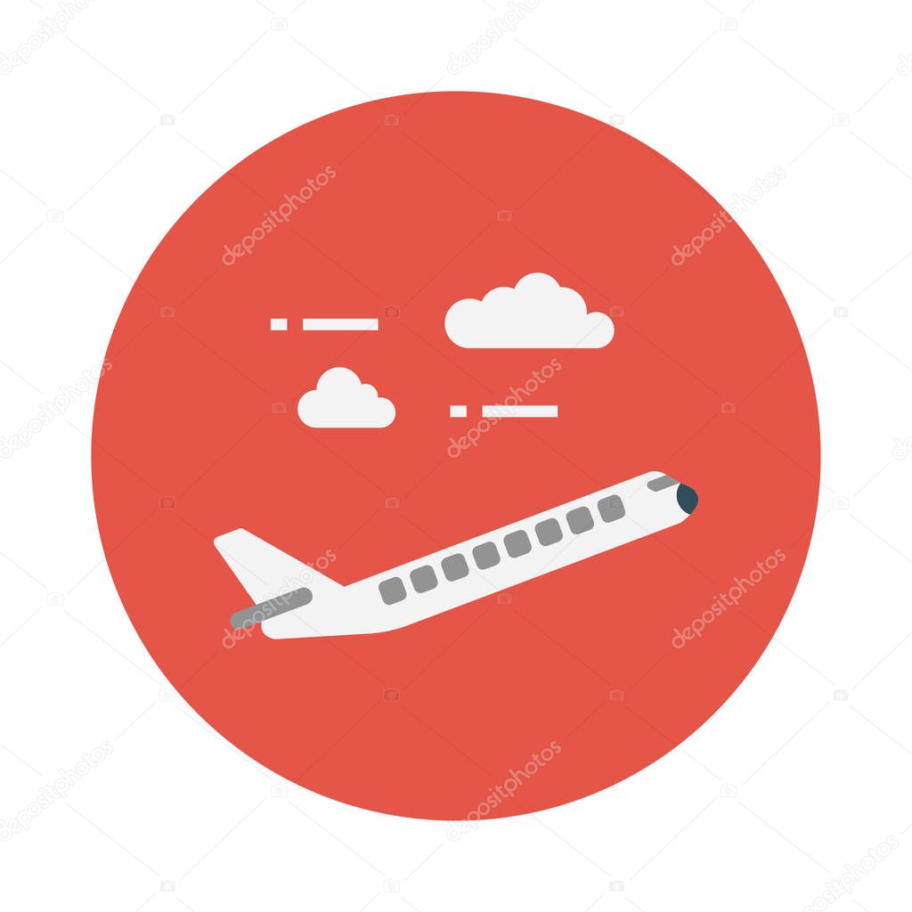 flight glyph flat vector icon