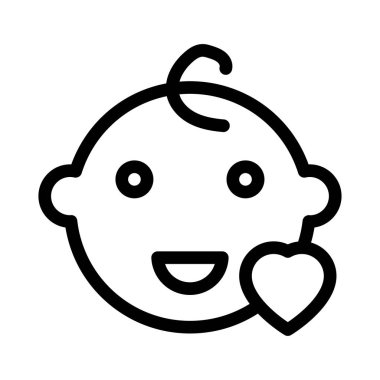 çocuklar ince çizgi vektör simgesi