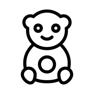 ayıcık ince çizgi vektör simgesi