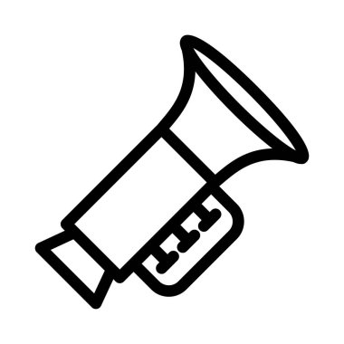 Saksafon ince çizgi vektör simgesi