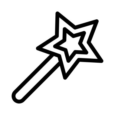 wand glyph düz vektör simgesi