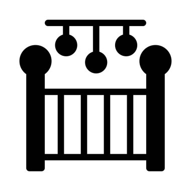 yatak glyph düz vektör simgesi