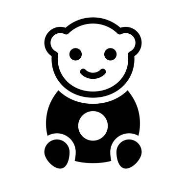 ayı glyph düz vektör simgesi