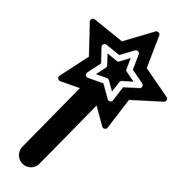 wand glyph düz vektör simgesi