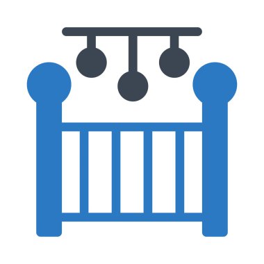 Yatak glif simge renk vektör