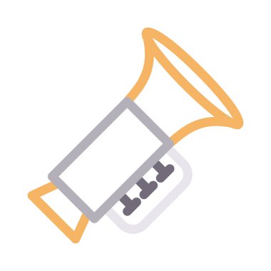 Saksafon renk çizgisi vektör simgesi