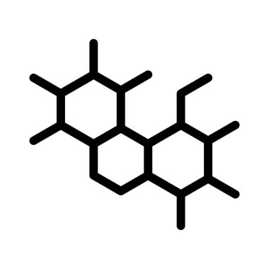 Molekül ince çizgi vektör simgesi