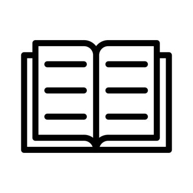 Kitap İnce Satır Vektörü Simgesi