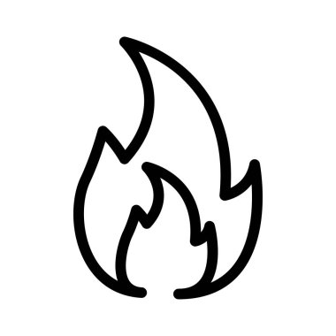 Yangın ince çizgi vektör simgesi