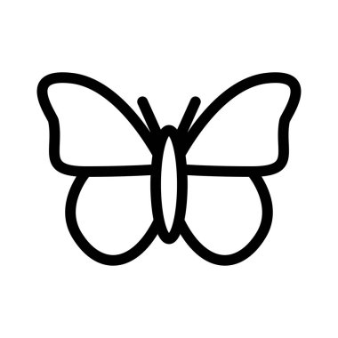 kelebek ince çizgi vektör simgesi