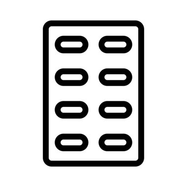 Pills ince çizgi vektör simgesi