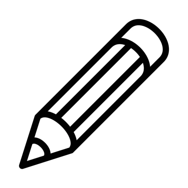 Bleistift Dünne Linie Vektor Symbol — Stockvektor