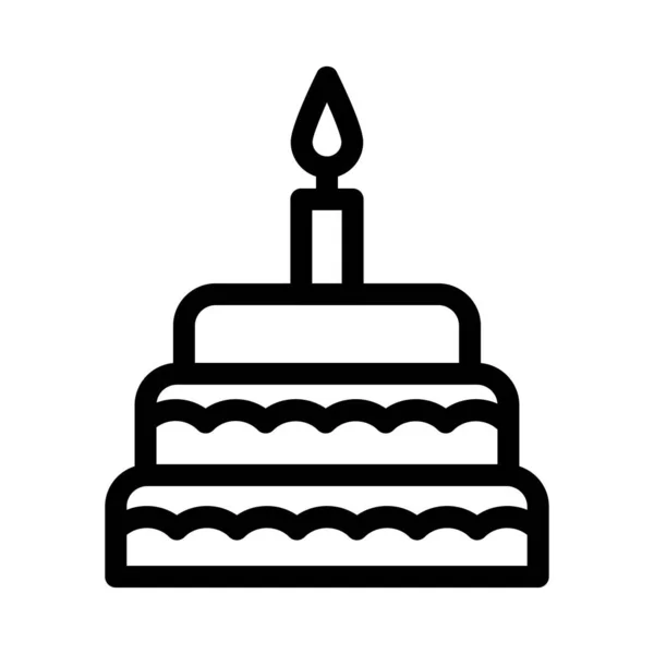Birthday Thin Line Vector Icon — Stock Vector