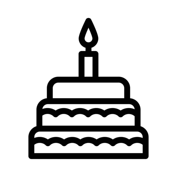 Cumpleaños Línea Delgada Vector Icono — Vector de stock