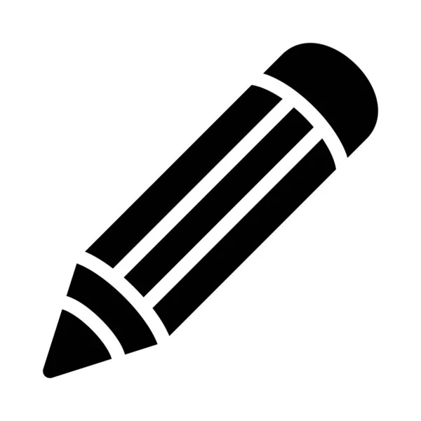 Pencil Glyph Flat Vector Icon — Stock Vector