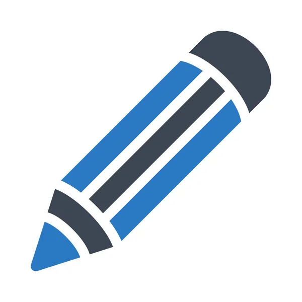 Bleistift Glyphen Farbvektorsymbol — Stockvektor