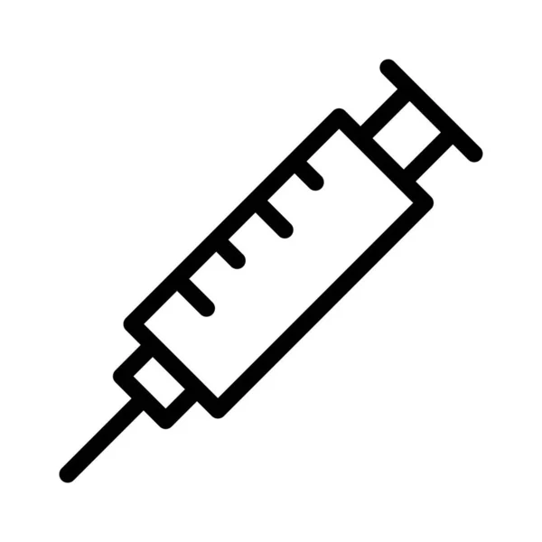 Vaccin Tunn Linje Vektor Ikon — Stock vektor