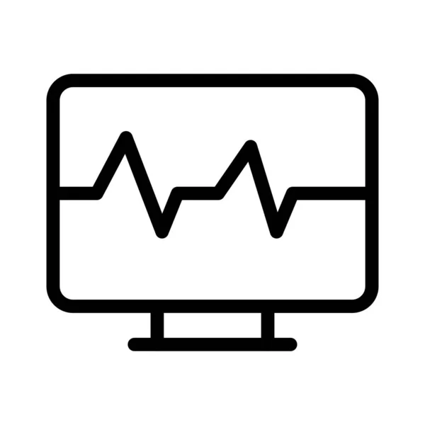 Monitor Dunne Lijn Vectoricoon — Stockvector
