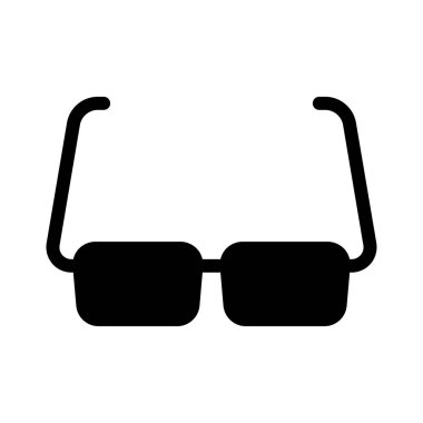 Gözlük glif düz vektör simge