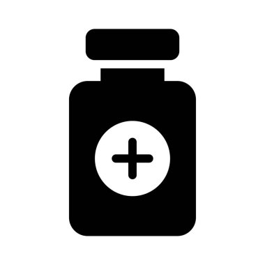 şişe glyph düz vektör simgesi