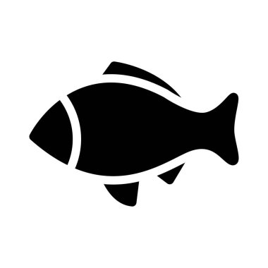 deniz ürünleri glif simge vektör